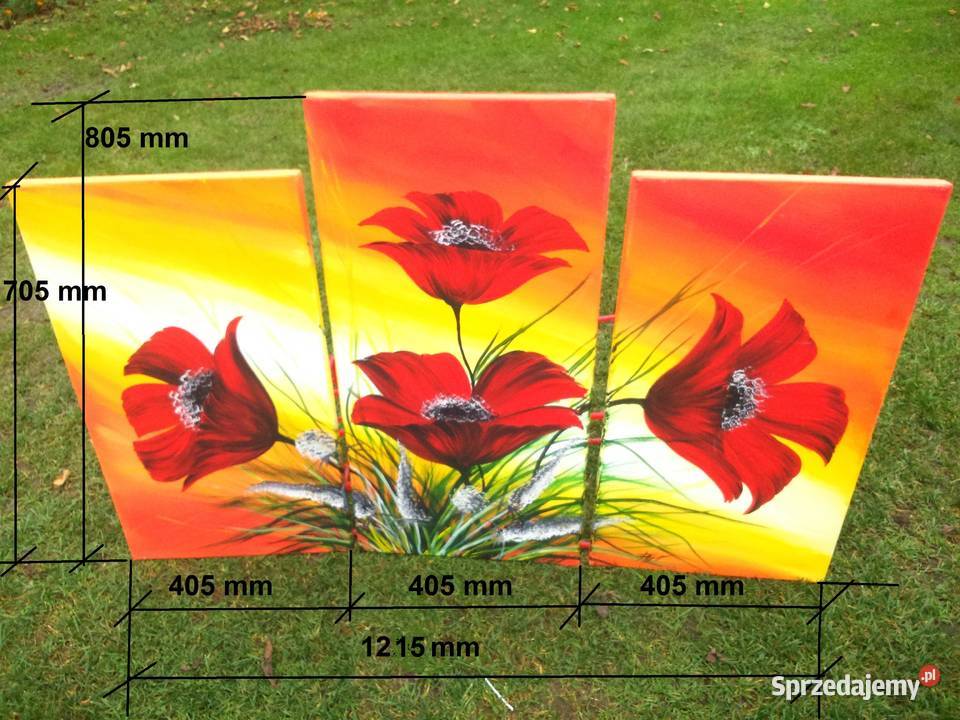 Obraz 3 częściowy kwiatygalmalarstwa Antyki, Sztuka, Kolekcje Tuszkowo