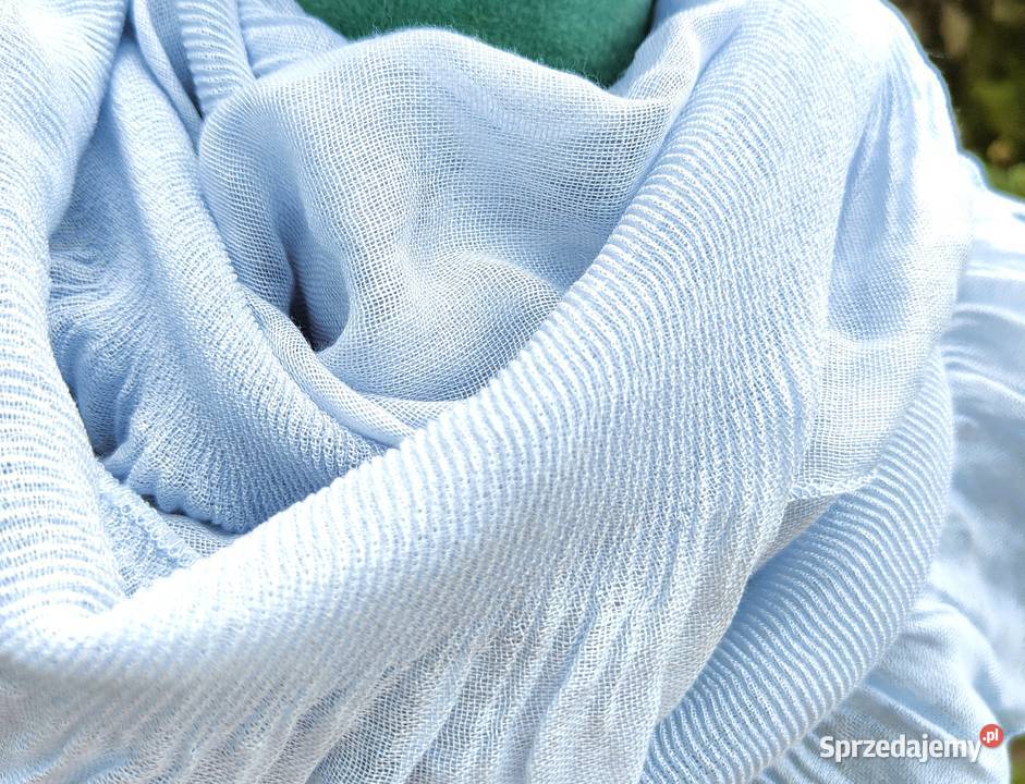 Długi niebieski szal HM błękitny szalik chusta Szczecin sprzedam