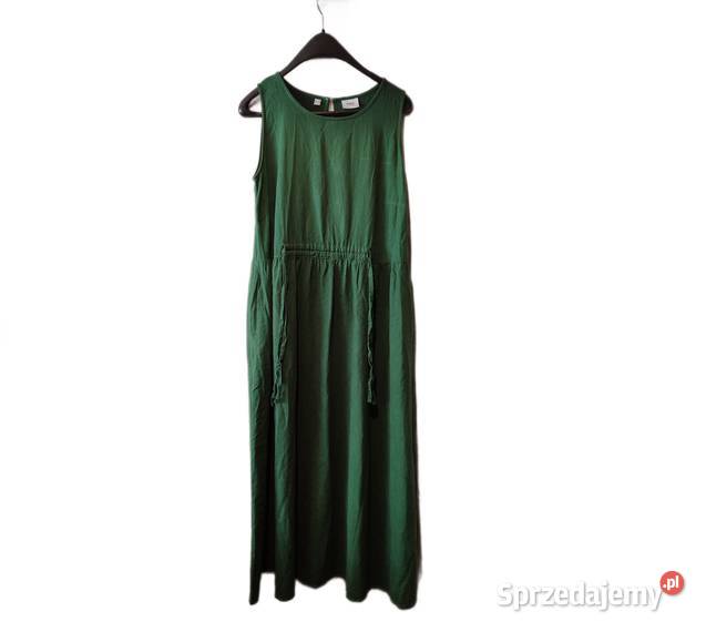 Lniana sukienka butelkowa zieleń LXXL Gdańsk sprzedam