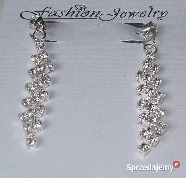 Kolczyki wiszące cyrkonie Kolczyki Łódź