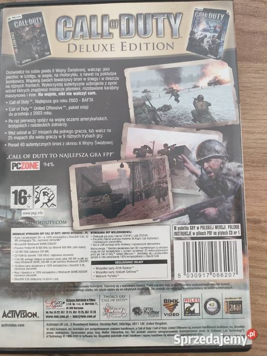 Call of Duty 1 Deluxe Edition strzelaniny Biała Rawska