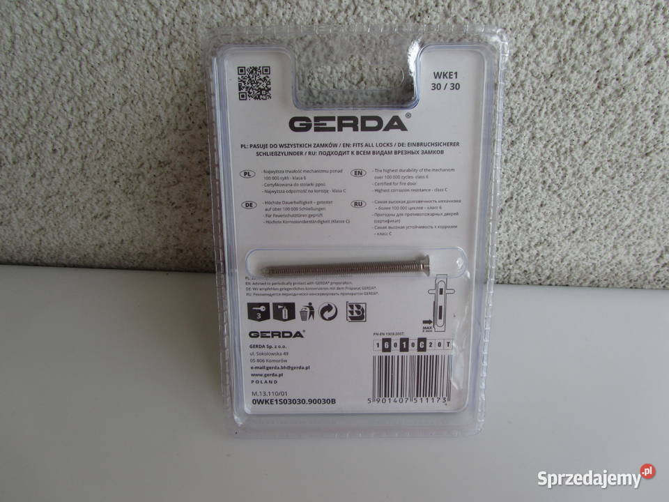 Wkładka bębenkowa H Plus GERDA 3030 kolor nikiel warmińsko-mazurskie Olecko