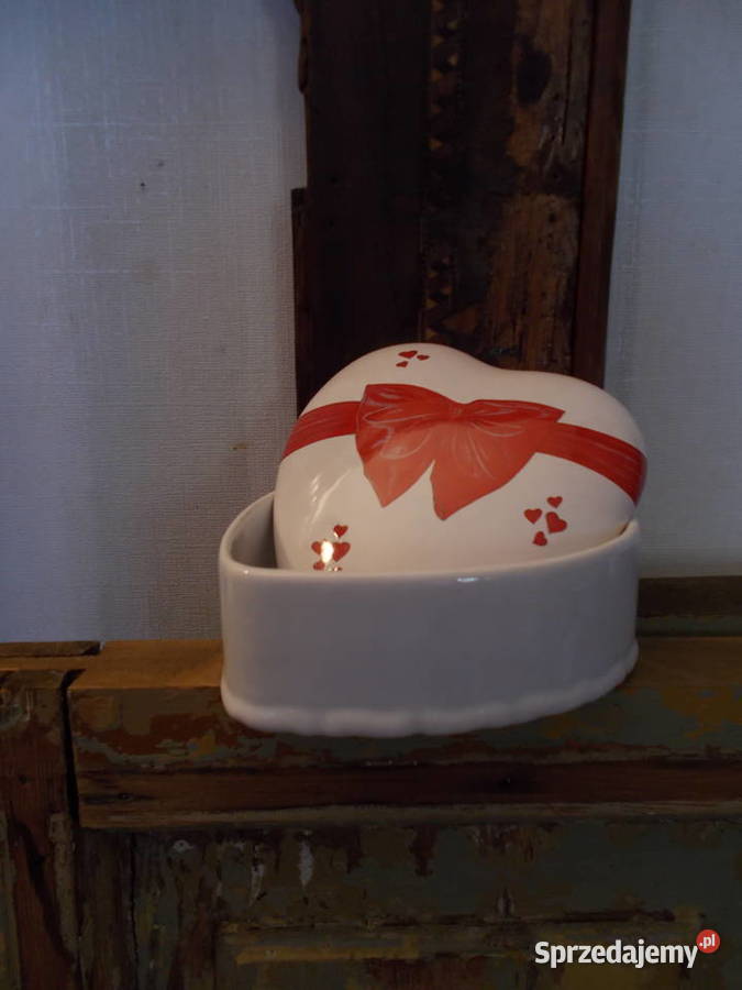 Ceramiczna Szkatułka Serduszko Bombonierka Lata Szczecin