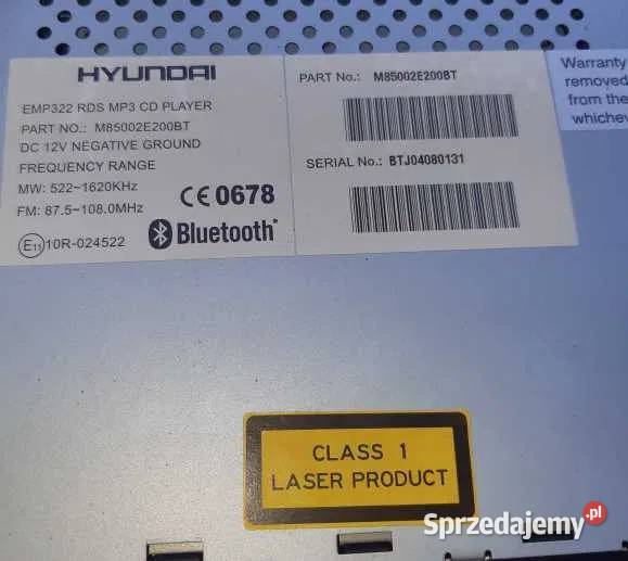 hyundai tuscon odblokowanie radia kod emp322 Rzeszów