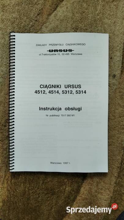Instrukcja obsługi Ursus 4512451453125314 1997 Pozostałe