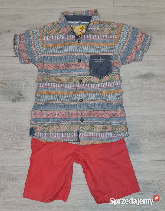 Zestaw chłopiec koszula szorty spodenki 122 Łódź