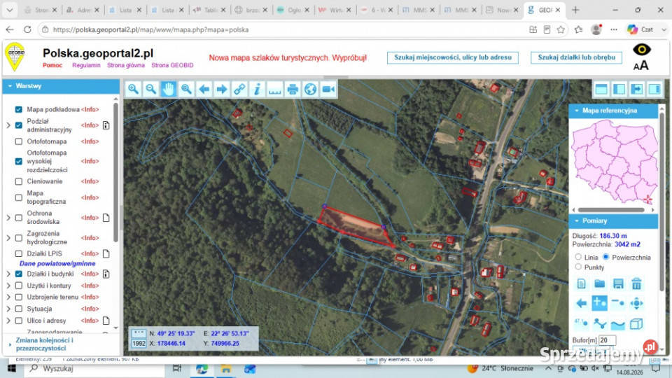 Działka BUDOWLANA 30 ary Bieszczady Bóbrka k Solina