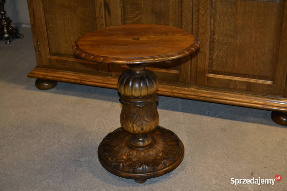 stolik kwietnik rzeźbiony 2 śląskie Będzin