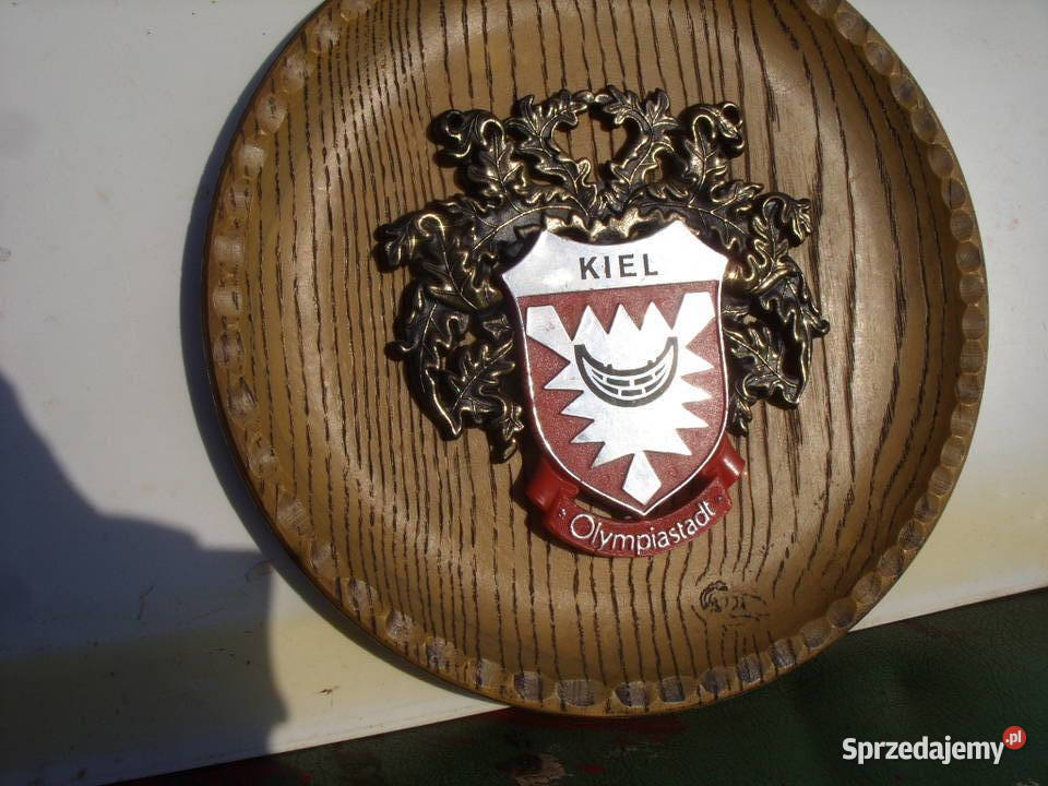 Talerz drewniany z herbem KIEL Wołów sprzedam