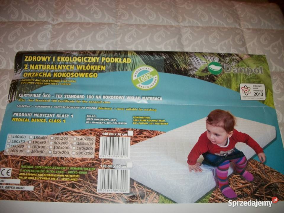 MATERAC MEDYCZNY do łóżeczka GrykoPiankaKokos kujawsko-pomorskie Turzno sprzedam