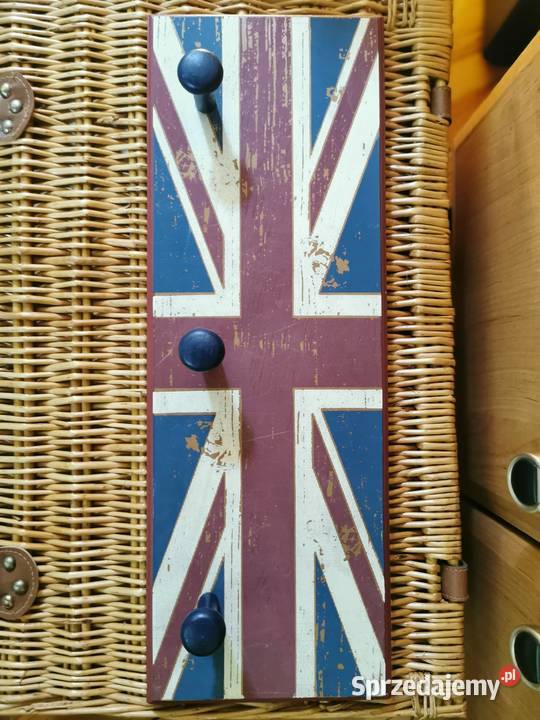 stylowy drewniany wieszak Vintage brytyjska