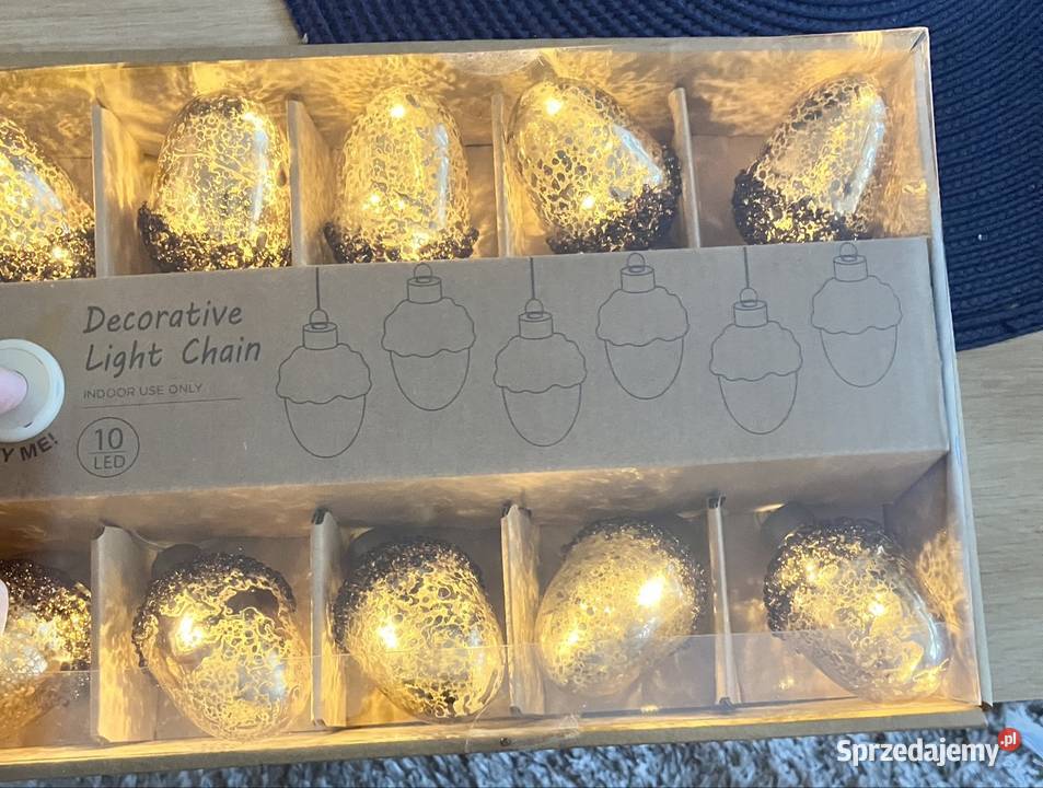 Łańcuch LED 320 10 Lampek DynieŻołędzie Ciepła Kraków