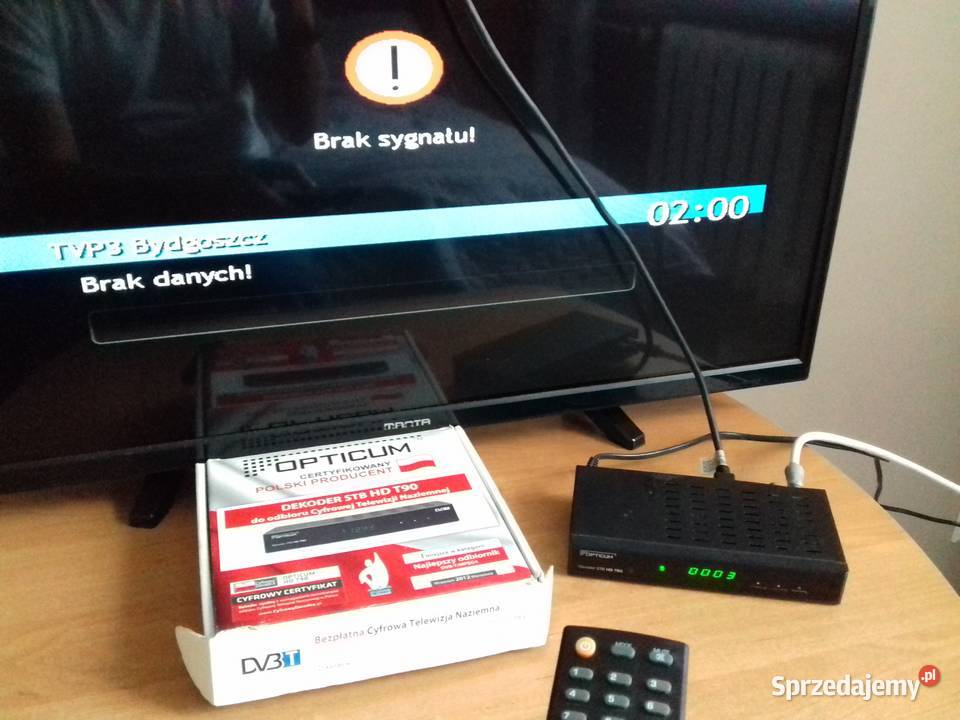 Opticum Dekoder STB HD T90 DVBT pilot HDMI TV Bydgoszcz