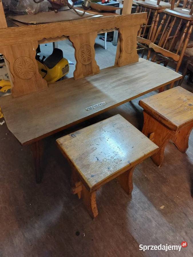Ława dębowa z taboretami sprzedam