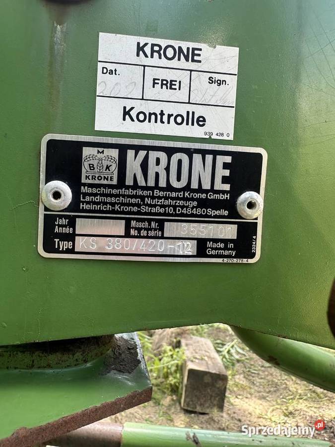 Sprzedam Zgrabiarka Krone KS 380420 VARIO Łyse