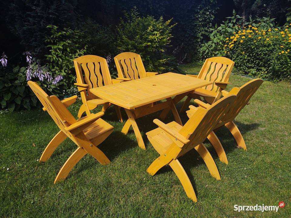 Meble ogrodowe drewniane składane typ X lamel 6 Dom i Ogród Kalety