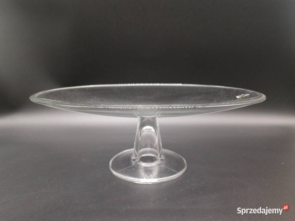 Patera szklana na ciasto tort na nóżce Elegancka