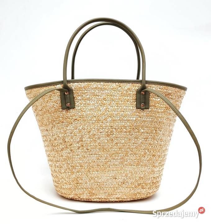 Torebka duża ze słomy koszyk pleciona słomiana Chełmek