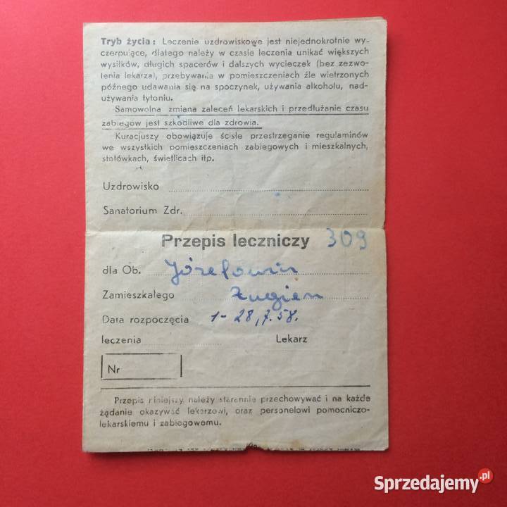 1672 Przepis Leczniczy Józefowicz Szczecin