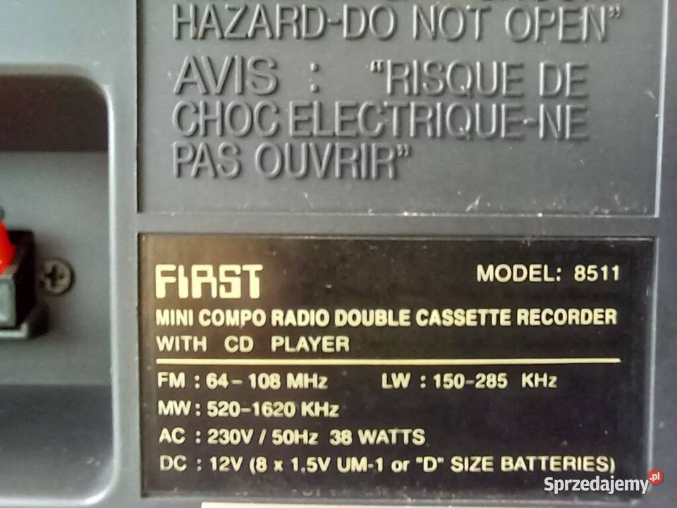 Radio kaseciak CD First model 8511 Tomaszów Lubelski