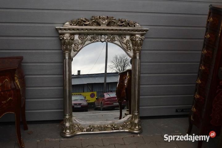 SREBRNE KOLUMNOWE LUSTRO SREBRO KRYSZTAŁ KWIATY Kraków