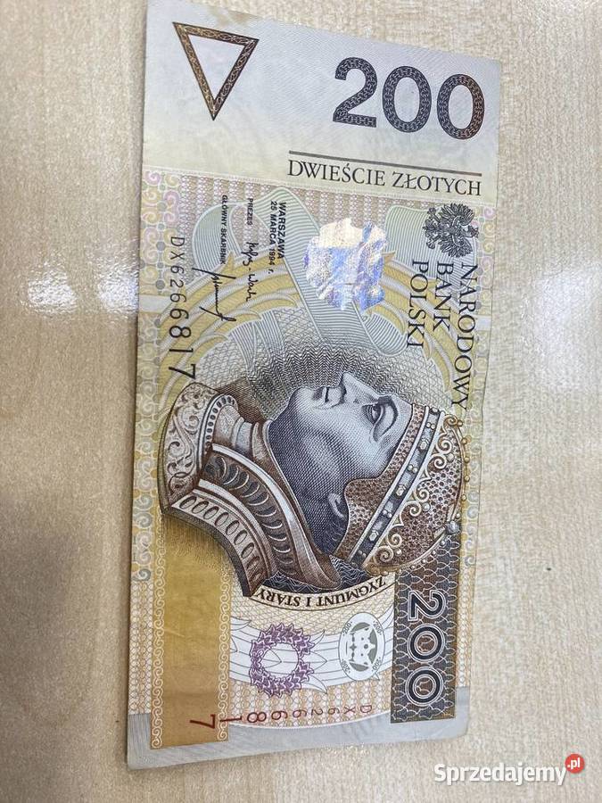 200 rzadki banknot rosnące numery łódzkie