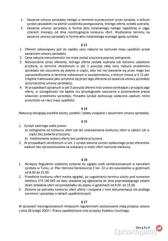 Syndyk sprzeda nieruchomość niezabudowaną we wsi mazowieckie Całowanie