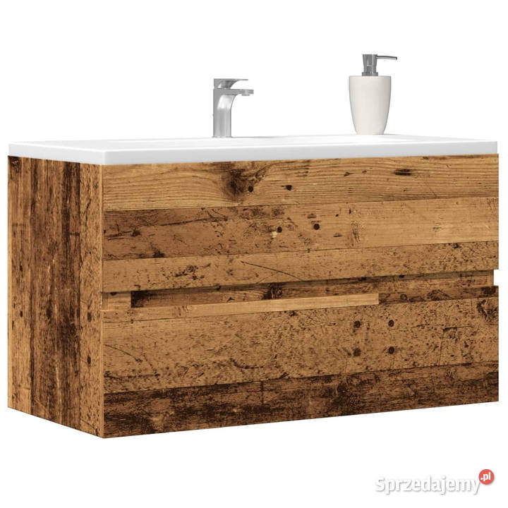 Wisząca szafka łazienkowa stare drewno 80x385x45 mazowieckie Warszawa