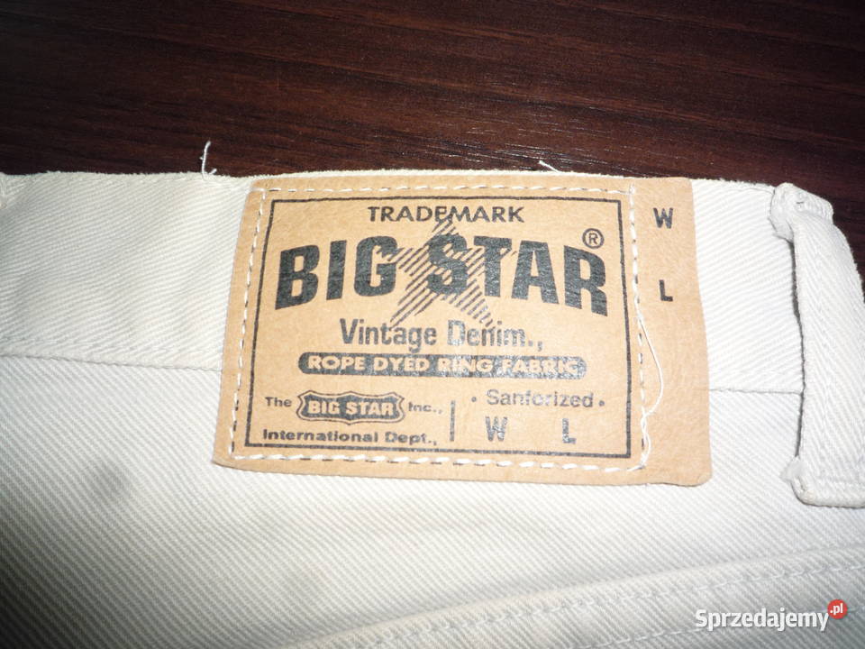 spodnie big star classic 30 32 białe Rozmiar uniwersalny Chmiel