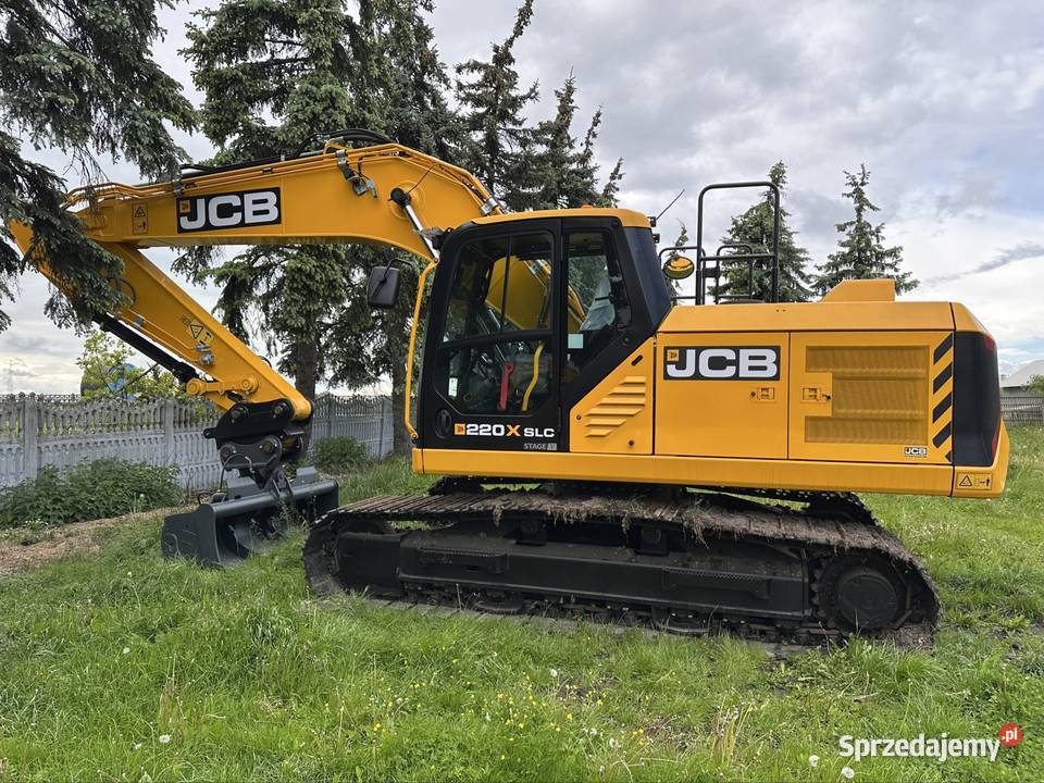 Usługi koparką 25tonową JCB 220x z operatorem Wykopy, roboty ziemne