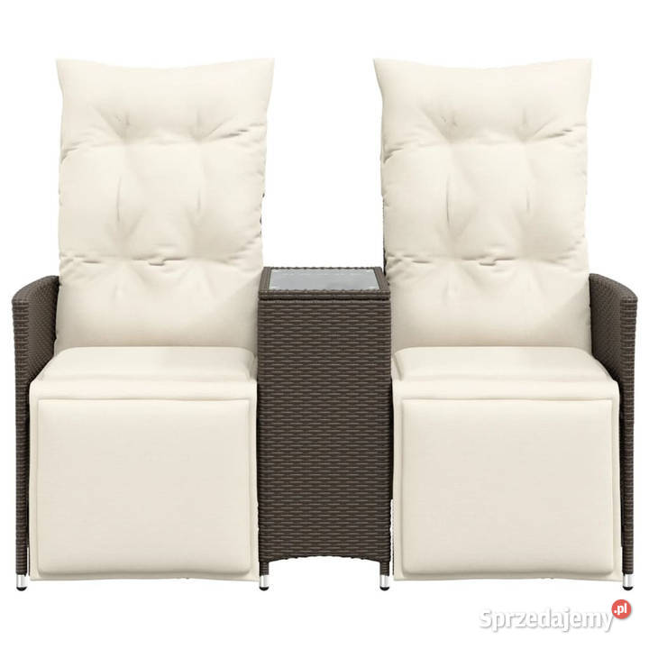Rozkładana sofa ogrodowa ze stolikiem 2os brąz Warszawa sprzedam