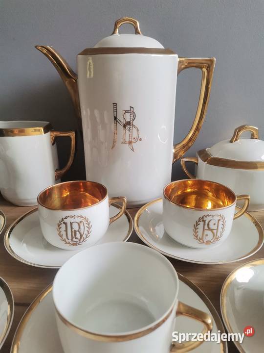 Stary przedwojenny serwis kawowy porcelana