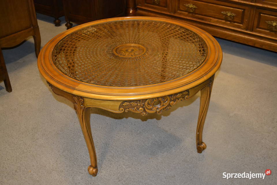 stolik ludwikowski rafia szkło Będzin sprzedam