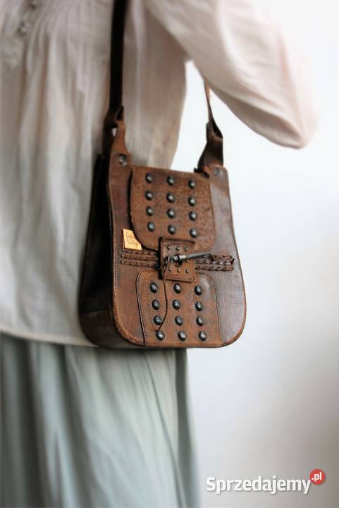 Torba skórzana na ramię rycerska vintage lata 70 lubelskie Lublin sprzedam