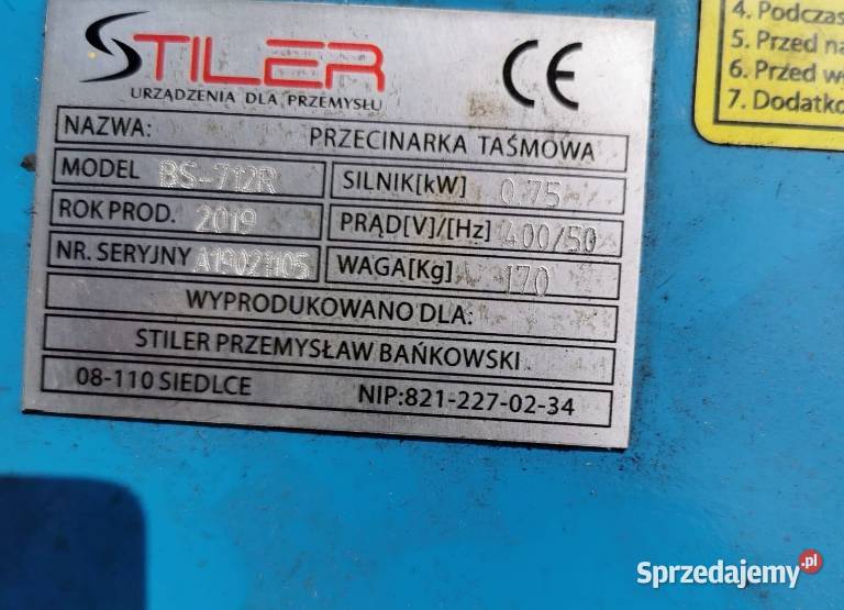 Przecinarka taśmowa STILER Tarnów sprzedam