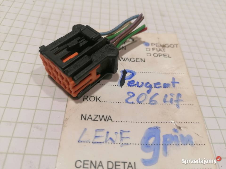 wtyczka do lusterka 5pin9pinPeugeot 206 lift 206 Piotrków Trybunalski