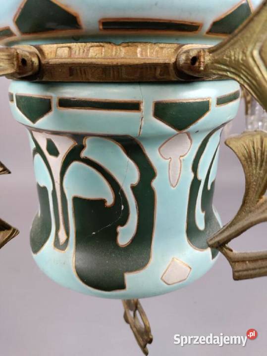 Lampa majolika wisząca klosz świeczki z polowy sprzedam