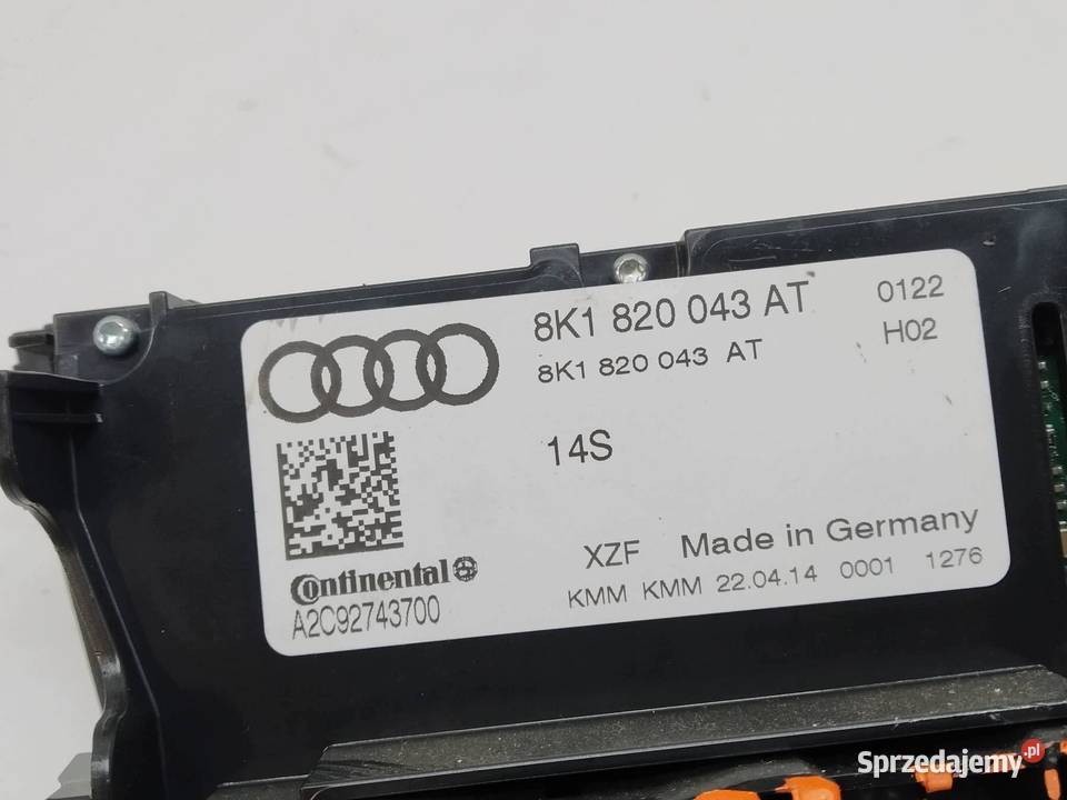PANEL NAWIEWU 8K1820043AT Audi A4 IV 20082015 B8 Panele sterowania, przełączniki