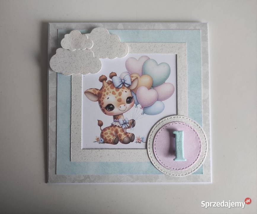 Kartka urodzinowa ręcznie robiona roczek Rękodzieło Łódź