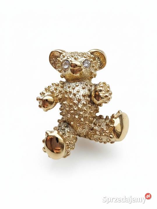 VINTAGE BROSZKA GOLD BEAR MIŚ TEDDY SYGNOWANY Częstochowa