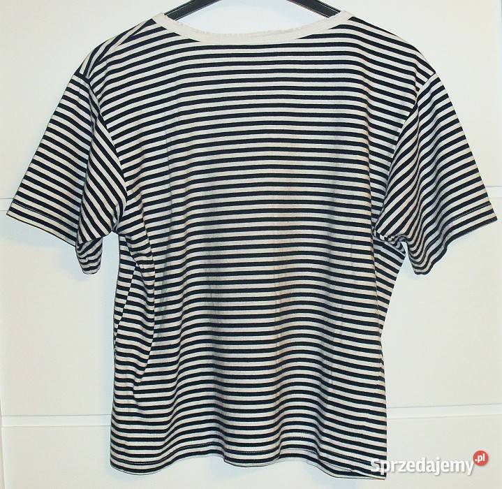 Koszulka Tshirt damski w czarno białe paski krótki śląskie Gliwice