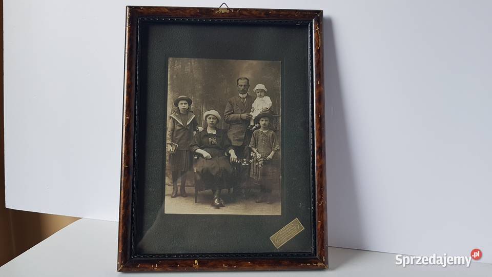 Stara oprawiona fotografia początek XX w Dąbrowa Pozostałe Dąbrowa Górnicza sprzedam