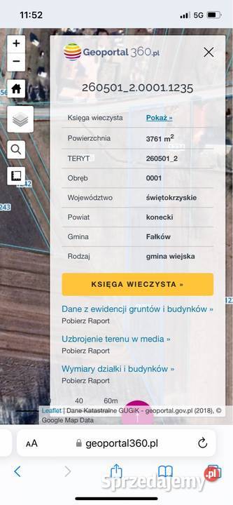 Dziatka budowlana 3318m2 Gm Falkow szeroka 3000m2 Budy