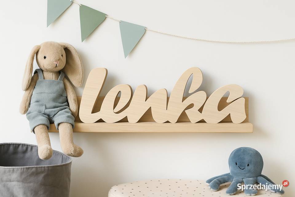 Lenka Imię dziecka Napis z drewna 30 litera 3D dolnośląskie
