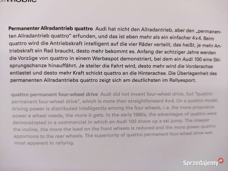 Pocztówka widokówka Audi quattro permanent Pocztówki i karty telefoniczne opolskie Głuchołazy