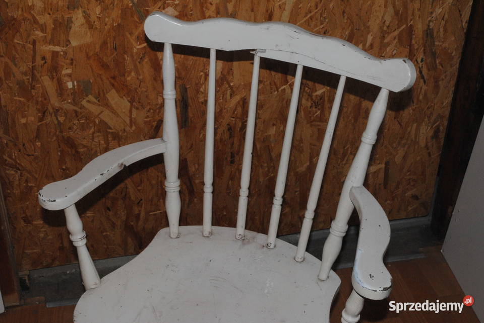 Stary fotel drewniany patyczak krzesło Łęczyca
