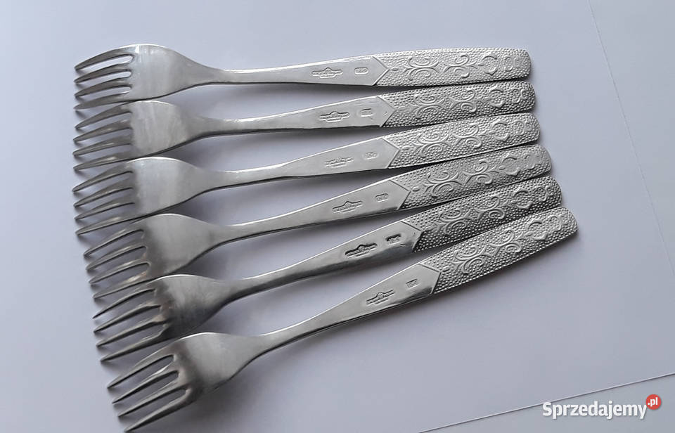 Widelce obiadowe 1 ROŚLINNY Gerlach sztućce PRL Dąbrowa Górnicza