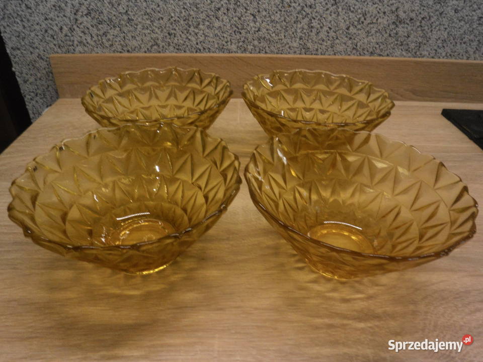 Szklane miseczkisalaterki miodowe 4 Porcelana i szkło Raszków