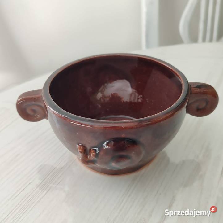 Ceramiczne szkliwione bulionówki ozdobne 5 sztuk Gdańsk