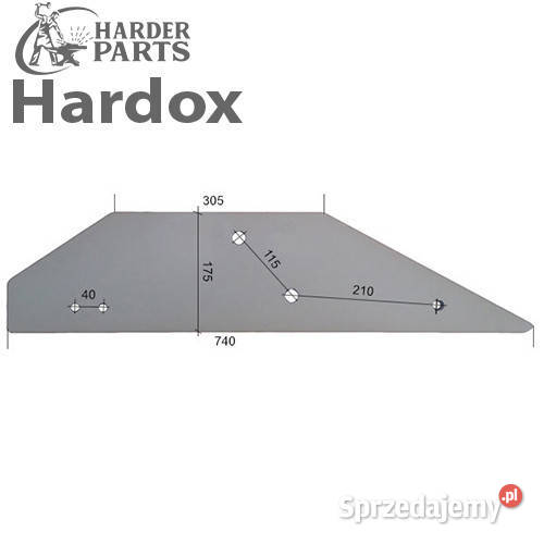 Płoza długa HARDOX 93601L części do pługa Maszyny rolnicze